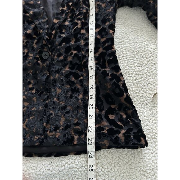 Guess $138 Women's Lisa Leopard Velour Evening Blazer Brown/Black Size 6 - Picture 8 of 9